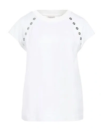 Alexander Mcqueen Woman T-shirt White Size 8 Cotton, Viscose, Polyester