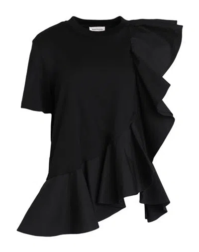 Alexander Mcqueen Woman Top Black Size 4 Cotton, Polyester