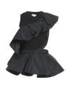 Alexander Mcqueen Alexander Mc Queen Asymmetric Ruffle Hybrid Top In Black