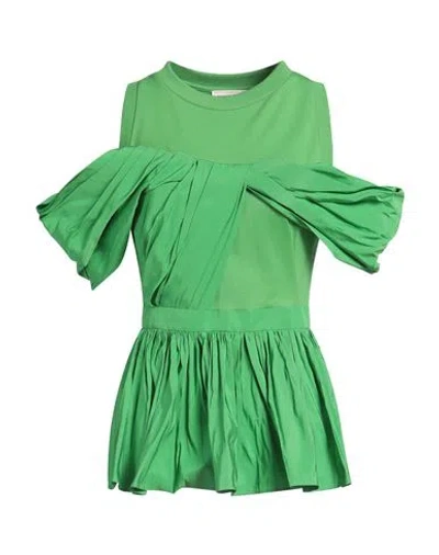 Alexander Mcqueen Woman Top Green Size 6 Cotton, Polyester