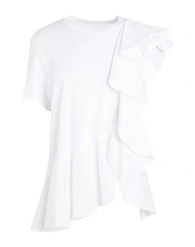 Alexander Mcqueen Woman Top White Size 4 Cotton, Polyester In White