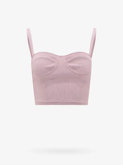 Alexander Mcqueen Woman Top Light Pink Size Xs Viscose, Polyester In Pink