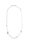 Alexander Mcqueen Skull And Pearl Necklace In Silver