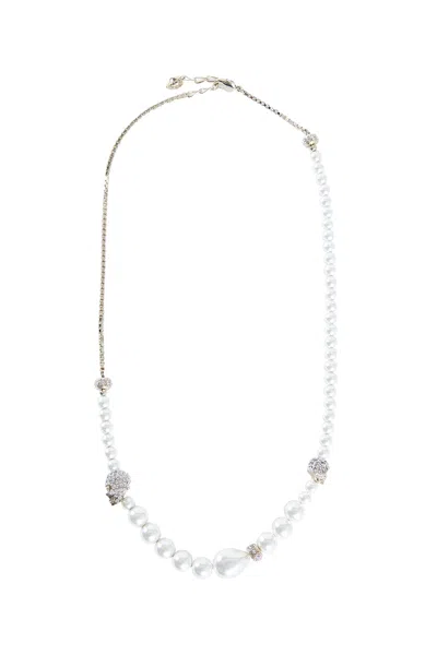 Alexander Mcqueen Woman White Jewellery In Silver