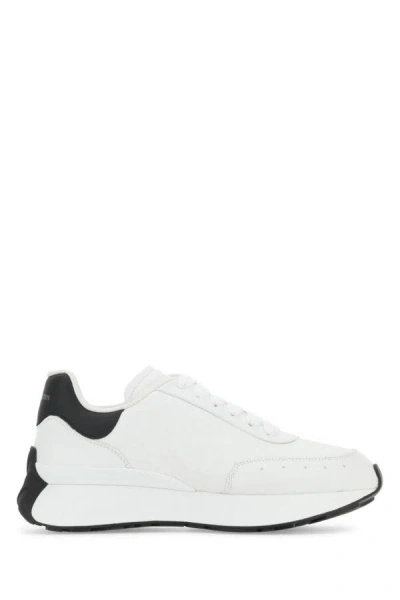 Alexander Mcqueen Woman White Leather Sprint Runner Trainers