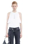 Alexander Mcqueen Draped Ribbed Tank Top In White