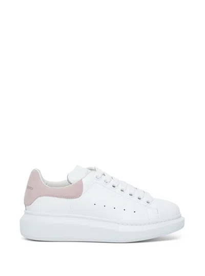 Alexander Mcqueen Womans Oversize White And Pink Leather Sneakers