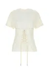 Alexander Mcqueen White Solid Crew Neck T-shirt In White