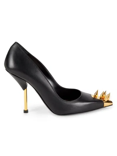 ALEXANDER MCQUEEN ALEXANDER MCQUEEN WOMEN'S 102MM STUDDED LEATHER PUMPS