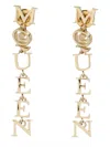 Alexander Mcqueen Pale Gold-finished Logo Pendant Earrings Accessories