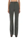 Alexander Mcqueen Grey Salt And Pepper Bootcut Suit Trousers For Women In Gray