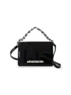 ALEXANDER MCQUEEN WOMEN'S 4 RING MINI CHAIN BAG IN BLACK PATENT LEATHER