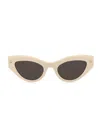 Alexander Mcqueen Mcqueen Women's 52mm Cat Eye Sunglasses In Ivory