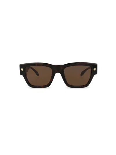 Alexander Mcqueen Mcqueen Women's 53mm Rectangular Sunglasses In Havana Brown