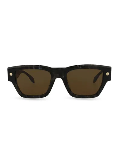 Alexander Mcqueen Mcqueen Women's 53mm Square Sunglasses In Havana