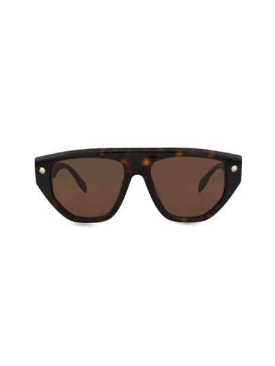 Alexander Mcqueen Women's 54mm Aviator Sunglasses In Havana