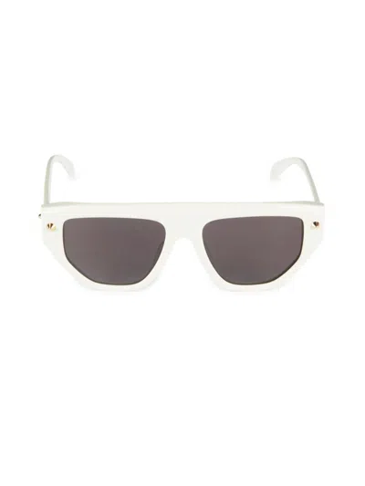 Alexander Mcqueen Mcqueen Women's 54mm Geometric Sunglasses In White