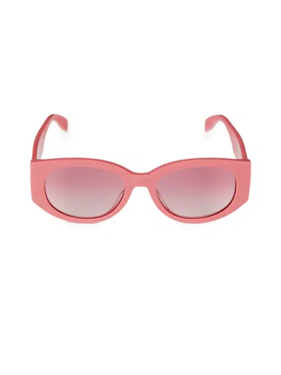 Alexander Mcqueen Women's 54mm Oval Sunglasses In Pink