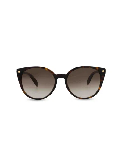 Alexander Mcqueen Mcqueen Women's 55mm Round Sunglasses In Havana