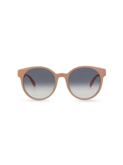 Alexander Mcqueen Women's 55mm Round Sunglasses In Brown
