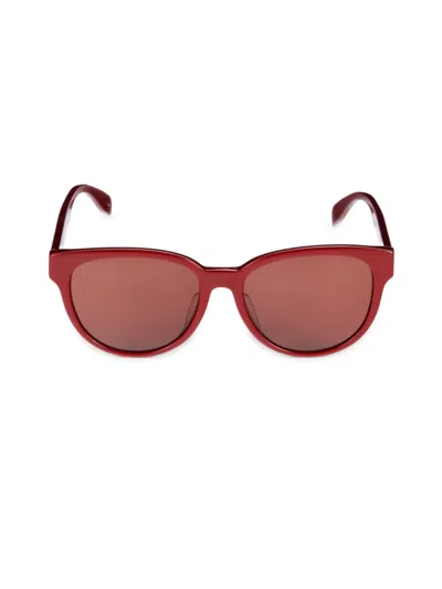Alexander Mcqueen Mcqueen Women's 56mm Rectangle Sunglasses In Red