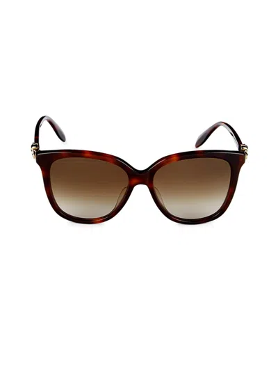 Alexander Mcqueen Women's 57mm Sqaure Sunglasses In Brown