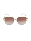 ALEXANDER MCQUEEN WOMEN'S 57MM SQUARE CRYSTAL STUDDED SUNGLASSES