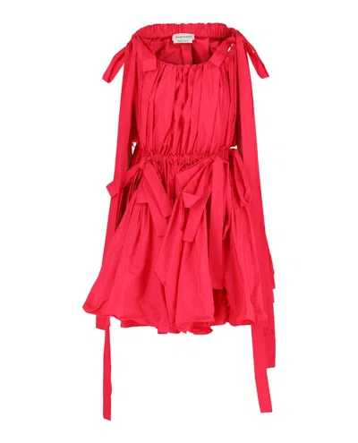 Pre-owned Alexander Mcqueen Women's  Bow Mini Dress In Neon Pink