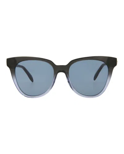 Pre-owned Alexander Mcqueen Women's  Cat Eyeframe Acetate Sunglasses In Grey Grey Blue (am0159s/30006090/005)
