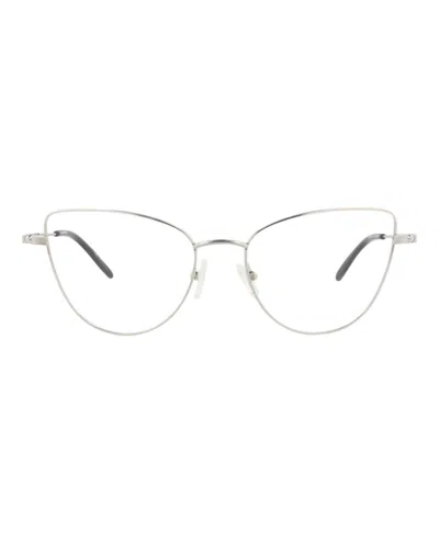 Pre-owned Alexander Mcqueen Women's  Cat Eyeframe Metal Optical Frames In Ruthenium Ruthenium Transparent (am02