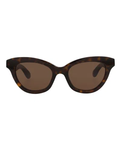 Pre-owned Alexander Mcqueen Women's  Cat Eyeframe Recycled Acetate Sunglasses In Havana Havana Brown (am0391s/3
