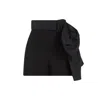 Alexander Mcqueen Women's Oversize Bow Tailored Shorts In Black