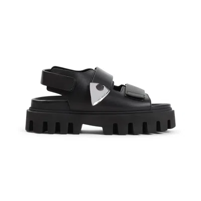 Alexander Mcqueen Embellished Leather Platform Sandals In Black