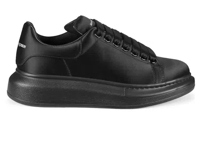Pre-owned Alexander Mcqueen Women's  Oversized Satin Sneakers In Triple Black