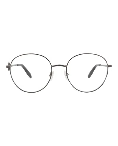 Pre-owned Alexander Mcqueen Women's  Roundframe Metal Optical Frames In Ruthenium Ruthenium Transparent (am0291