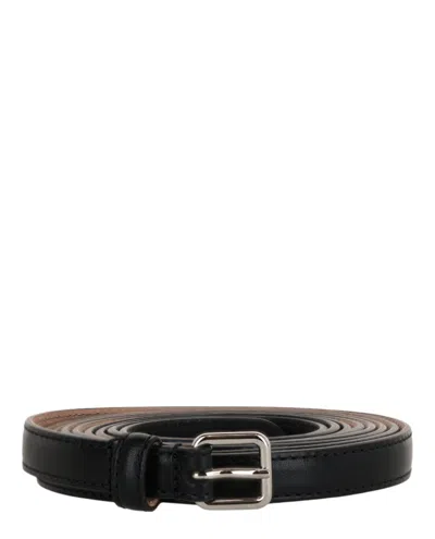 Pre-owned Alexander Mcqueen Women's  Skinny Double Belt In Black