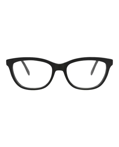 Pre-owned Alexander Mcqueen Women's  Squareframe Acetate Optical Frames In Black Black Transparent (am0161o/300