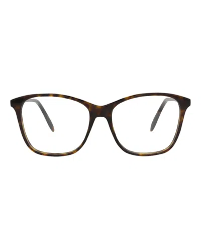 Pre-owned Alexander Mcqueen Women's  Squareframe Acetate Optical Frames In Havana Havana Transparent (am0191o/3