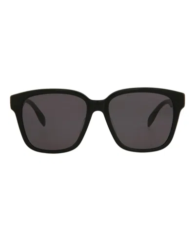Pre-owned Alexander Mcqueen Women's  Squareframe Acetate Sunglasses In Black Black Grey (am0331sk/30011454/002)