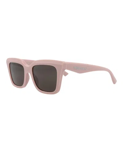 Pre-owned Alexander Mcqueen Women's  Squareframe Recycled Acetate Sunglasses In Pink Pink Grey (am0473s/3001568