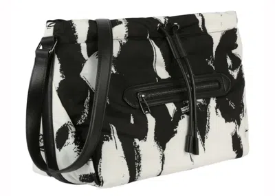 Pre-owned Alexander Mcqueen Women's  The Ball Bundle Shoulder Bag In Black/white
