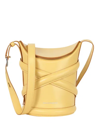 Pre-owned Alexander Mcqueen Women's  The Curve Bucket Bag In Yellow