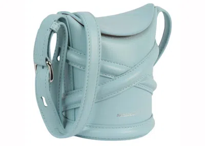 Pre-owned Alexander Mcqueen Women's  The Curve Mini Shoulder Bag In Pale Blue