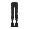 Alexander Mcqueen Flared Jeans With Unique Lace-up Detailing And High-quality Cotton Fabric In Black
