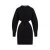 Alexander Mcqueen Mini Wool Twisted Dress In Black