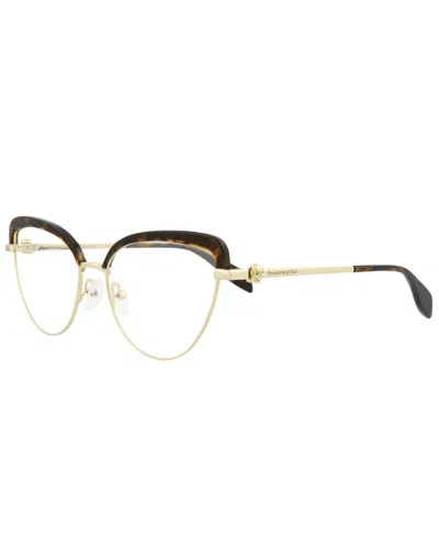Alexander Mcqueen Women's Am0259o 55mm Optical Frames In Gold