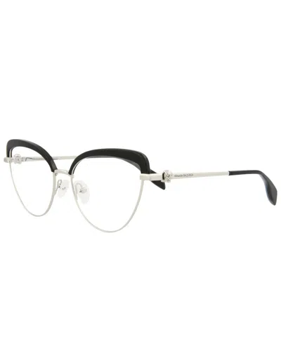 Alexander Mcqueen Women's Am0259o 55mm Optical Frames In Silver