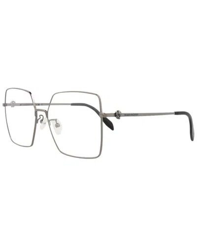 Alexander Mcqueen Women's Am0276o 57mm Optical Frames In Silver