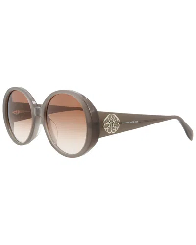 Alexander Mcqueen Women's Am0285s 145mm Sunglasses In Grey