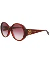 Alexander Mcqueen Round-frame Acetate Sunglasses In Red